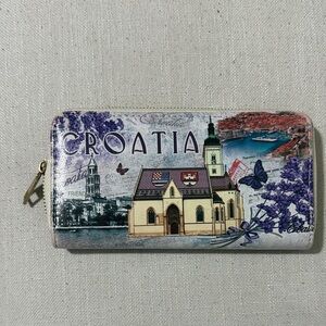 Croatia Themed Wallet with Purple and Red Accents